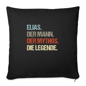 Elias der Mann der Mythos die Legende - Sofakissenbezug 45 x 45 cm - Schwarz - Vorne
