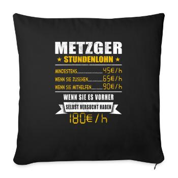 Metzger - Sofakissenbezug 45 x 45 cm - Schwarz - Vorne