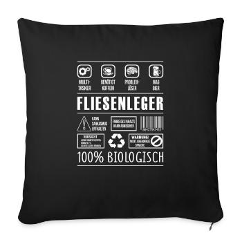 Fliesenleger Beruf Spruch lustig Mosaikleger - Sofakissenbezug 45 x 45 cm - Schwarz - Vorne