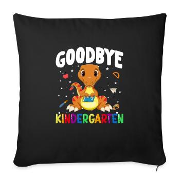 Goodbye Kindergarten Dino Schultüte - Sofakissenbezug 45 x 45 cm - Schwarz - Vorne