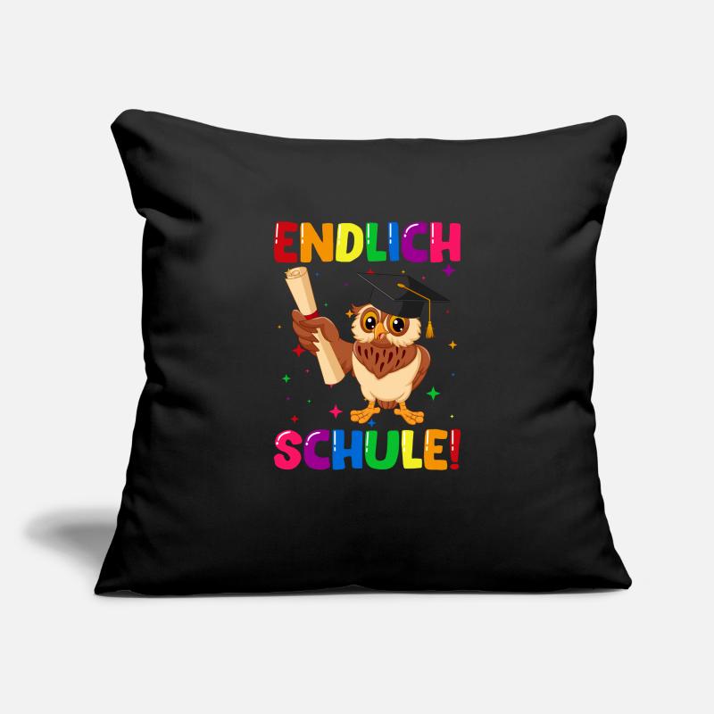Endlich Schule Eule Einschulung Schulkind Sofakissenbezug 45 x 45 cm
