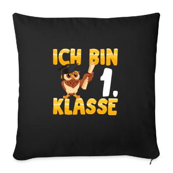Ich bin 1. Klasse - Sofakissenbezug 45 x 45 cm - Schwarz - Vorne