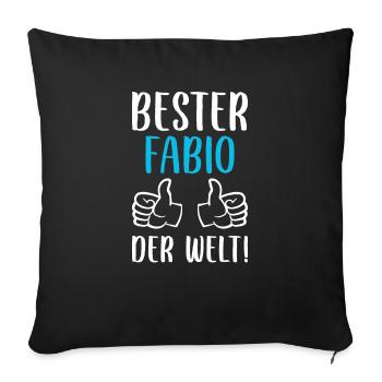 Fabio Vorname Name Geburtstag - Sofakissenbezug 45 x 45 cm - Schwarz - Vorne