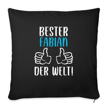 Fabian Vorname Name Geburtstag - Sofakissenbezug 45 x 45 cm - Schwarz - Vorne