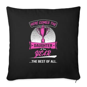 Trophy Cup for Daughter of the Year - Sofa pillowcase 17,3'' x 17,3'' (45 x 45 cm) - black - Front