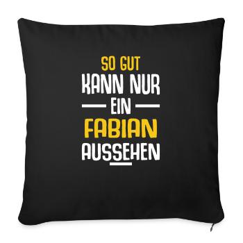 Fabian Vorname Name Geburtstag - Sofakissenbezug 45 x 45 cm - Schwarz - Vorne