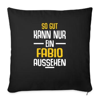Fabio Vorname Name Geburtstag - Sofakissenbezug 45 x 45 cm - Schwarz - Vorne