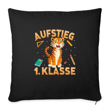 Aufstieg 1. Klasse Tiger - Sofakissenbezug 45 x 45 cm - Schwarz - Vorne