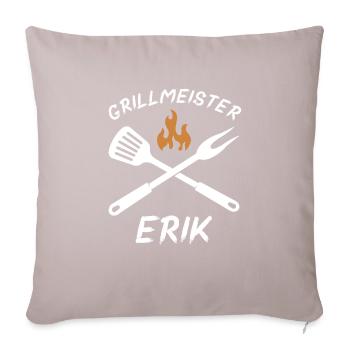 Grillmeister Erik - Sofakissenbezug 45 x 45 cm - helles Taupe - Vorne