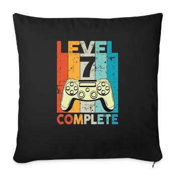 Level 7 Complete Gaming Birthday - Sofa pillowcase 17,3'' x 17,3'' (45 x 45 cm) - black - Front