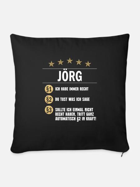 Jörg Habe immer Recht Namenstag - Sofakissenbezug 45 x 45 cm - Schwarz