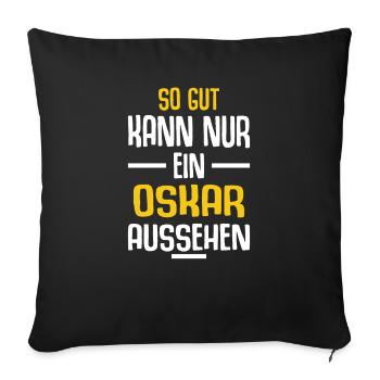 Oskar Vorname Name Geburtstag - Sofakissenbezug 45 x 45 cm - Schwarz - Vorne