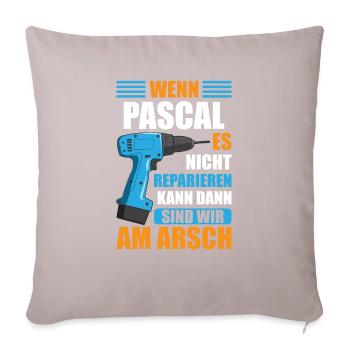 Pascal Vorname Name Geburtstag Reparieren - Sofakissenbezug 45 x 45 cm - helles Taupe - Vorne