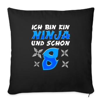 Kostüm Ninja 8. Geburtstag Junge - Sofakissenbezug 45 x 45 cm - Schwarz - Vorne
