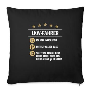 LKW- Fahrer Paragraph - Sofakissenbezug 45 x 45 cm - Schwarz - Vorne
