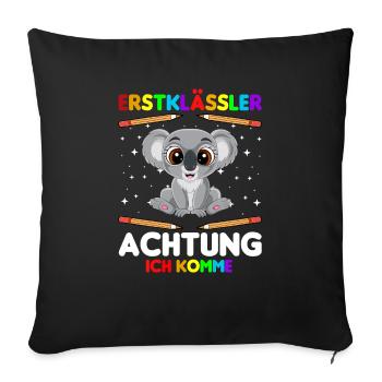 Erstklässler Achtung ich komme - Sofakissenbezug 45 x 45 cm - Schwarz - Vorne