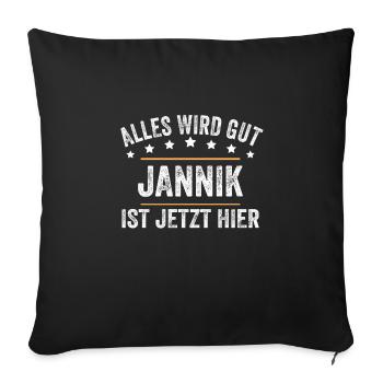 Jannik Vorname Name Geburtstag - Sofakissenbezug 45 x 45 cm - Schwarz - Vorne