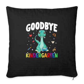 Goodbye Kindergarten Dino Schultüte - Sofakissenbezug 45 x 45 cm - Schwarz - Vorne