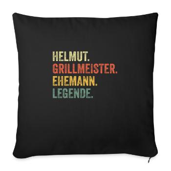 Helmut Grillmeister Ehemann Vorname Grillen - Sofakissenbezug 45 x 45 cm - Schwarz - Vorne