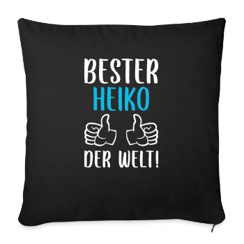 Heiko Vorname Name Geburtstag - Sofakissenbezug 45 x 45 cm - Schwarz - Vorne