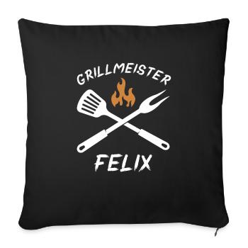 Grillmeister Felix - Sofakissenbezug 45 x 45 cm - Schwarz - Vorne