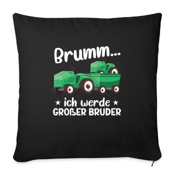 Großer Bruder 2023 Traktor Schwangerschaft - Sofakissenbezug 45 x 45 cm - Schwarz - Vorne