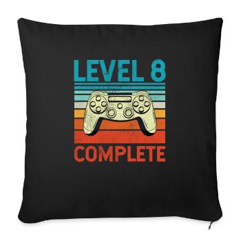Level 8 Complete - Sofa pillowcase 17,3'' x 17,3'' (45 x 45 cm) - black - Front