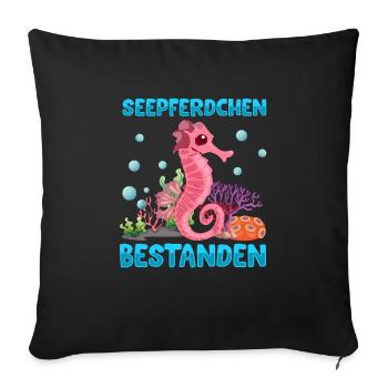 Seepferdchen bestanden - Sofakissenbezug 45 x 45 cm - Schwarz - Vorne