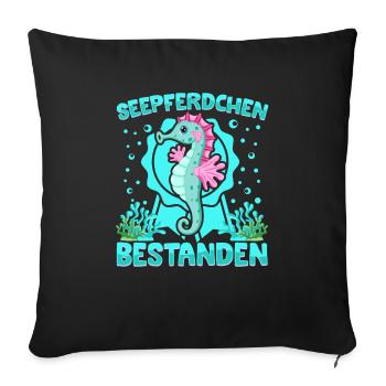 Seepferdchen bestanden - Sofakissenbezug 45 x 45 cm - Schwarz - Vorne