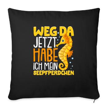 Seepferdchen bestanden - Sofakissenbezug 45 x 45 cm - Schwarz - Vorne