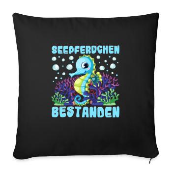 Seepferdchen bestanden - Sofakissenbezug 45 x 45 cm - Schwarz - Vorne