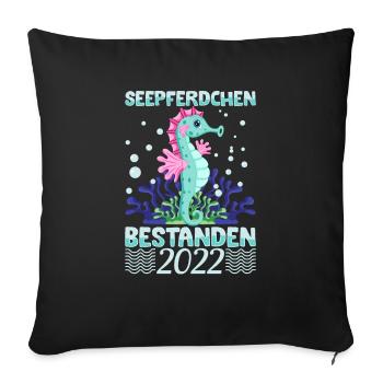 Seepferdchen bestanden - Sofakissenbezug 45 x 45 cm - Schwarz - Vorne