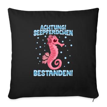Seepferdchen bestanden - Sofakissenbezug 45 x 45 cm - Schwarz - Vorne