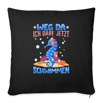 Seepferdchen bestanden - Sofakissenbezug 45 x 45 cm - Schwarz - Vorne