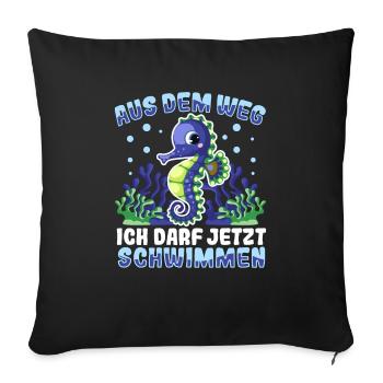 Seepferdchen bestanden - Sofakissenbezug 45 x 45 cm - Schwarz - Vorne