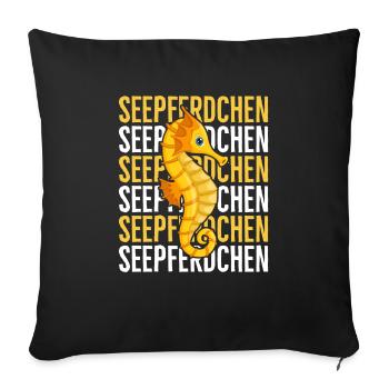 Seepferdchen bestanden - Sofakissenbezug 45 x 45 cm - Schwarz - Vorne