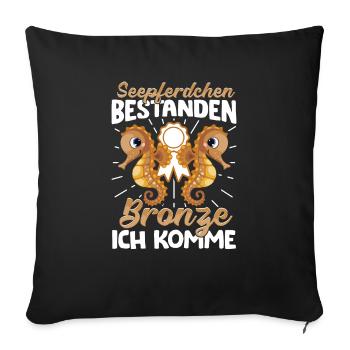 Seepferdchen bestanden - Sofakissenbezug 45 x 45 cm - Schwarz - Vorne
