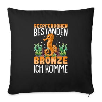 Seepferdchen bestanden - Sofakissenbezug 45 x 45 cm - Schwarz - Vorne