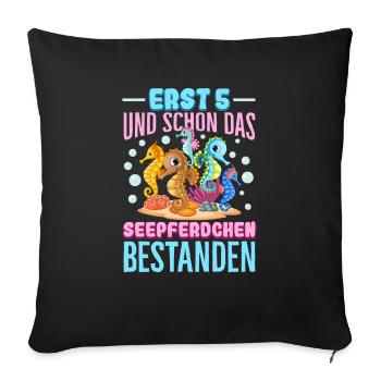 Seepferdchen bestanden - Sofakissenbezug 45 x 45 cm - Schwarz - Vorne