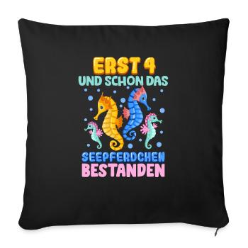 Seepferdchen bestanden - Sofakissenbezug 45 x 45 cm - Schwarz - Vorne