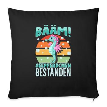 Seepferdchen bestanden - Sofakissenbezug 45 x 45 cm - Schwarz - Vorne