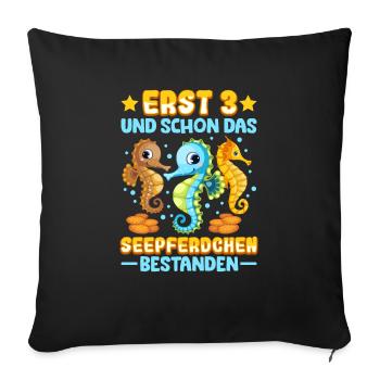 Seepferdchen bestanden - Sofakissenbezug 45 x 45 cm - Schwarz - Vorne