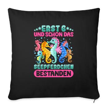 Seepferdchen bestanden - Sofakissenbezug 45 x 45 cm - Schwarz - Vorne