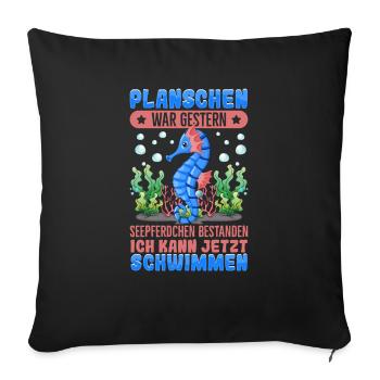 Seepferdchen bestanden - Sofakissenbezug 45 x 45 cm - Schwarz - Vorne