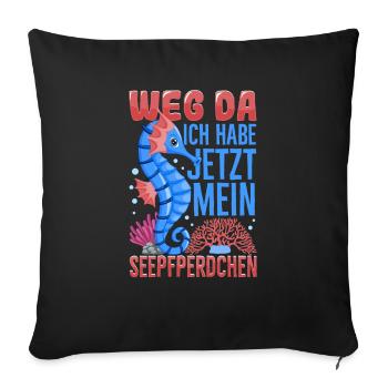 Seepferdchen bestanden - Sofakissenbezug 45 x 45 cm - Schwarz - Vorne