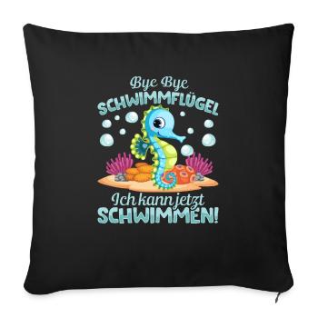 Seepferdchen bestanden - Sofakissenbezug 45 x 45 cm - Schwarz - Vorne