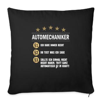 Automechaniker Paragraph - Sofakissenbezug 45 x 45 cm - Schwarz - Vorne