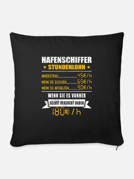 Hafenschiffer - Sofakissenbezug 45 x 45 cm - Schwarz