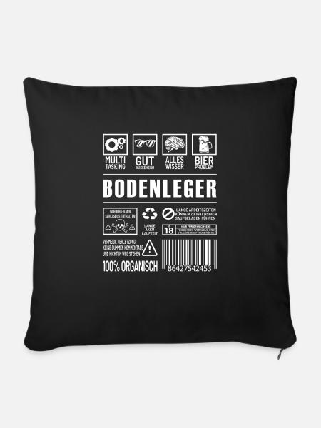 Bodenleger - Sofakissenbezug 45 x 45 cm - Schwarz