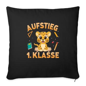 Aufstieg 1. Klasse Leopard - Sofakissenbezug 45 x 45 cm - Schwarz - Vorne